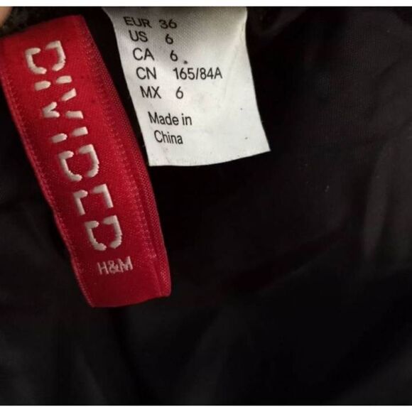 H&M CHARCOAL GRAY LEOPARD PRINT WOOL COAT SZ.6 EUC. - Picture 8 of 9